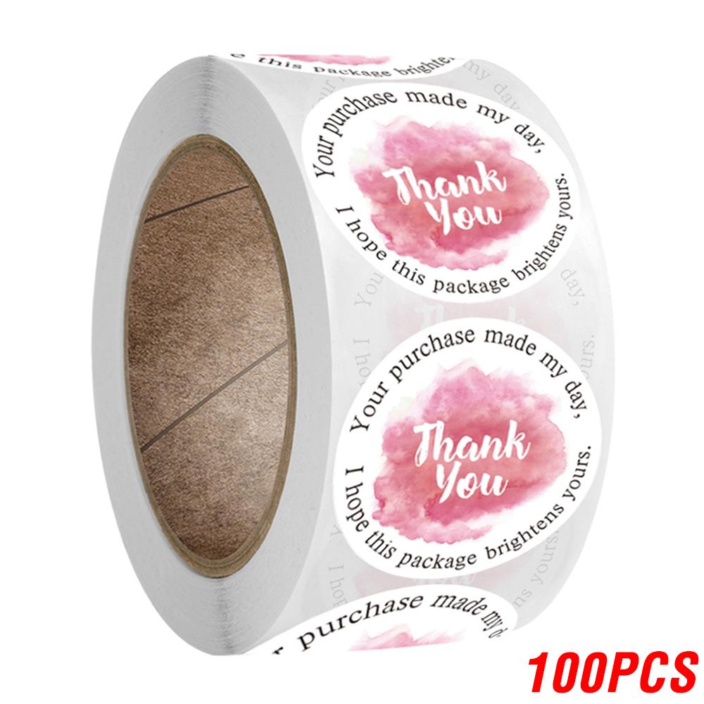 100-500 Pcs Thank You Stickers Adorable Pink Gold Labels for Small Business or Wedding Gift Decor Sticker Stationery Supplies