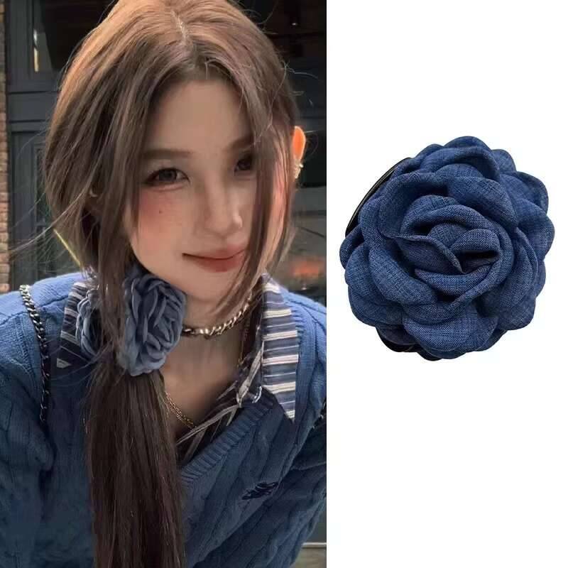 Тканевые розы, большие заколки-крабы для женщин, девочек, зажимы-бабочки, пластиковые зажимы, головные уборы, аксессуары для волос