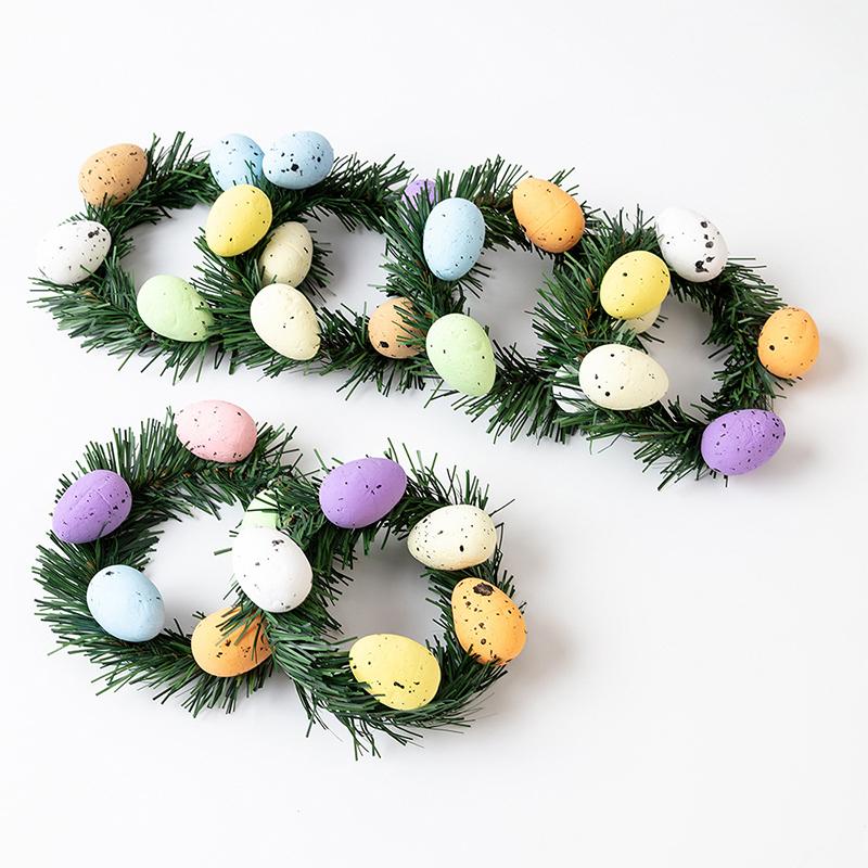 Пасхальный подсвечник, креативный пенопластовый орнамент, искусственные яйца, венок, гирлянда, подсвечник для домашней вечеринки, уникальное украшение