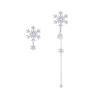 Chynian Earrings Snowflake Winter Ladies' Popularity Earrings Christmas Cute Asymmetrical Zirconia Luxury Platinum Plated Compatible with Metal