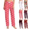 Женские пижамные штаны, одежда для сна, повседневные брюки с эластичной резинкой на талии, удобные прямые свободные брюки для йоги