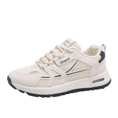 Мода Женская Мода Шнуровка Повседневные Кроссовки Легкая Мягкая Подошва Беговые Кроссовки для Женщин Толстая Подошва Сетчатые Дышащие Спортивные Кроссовки