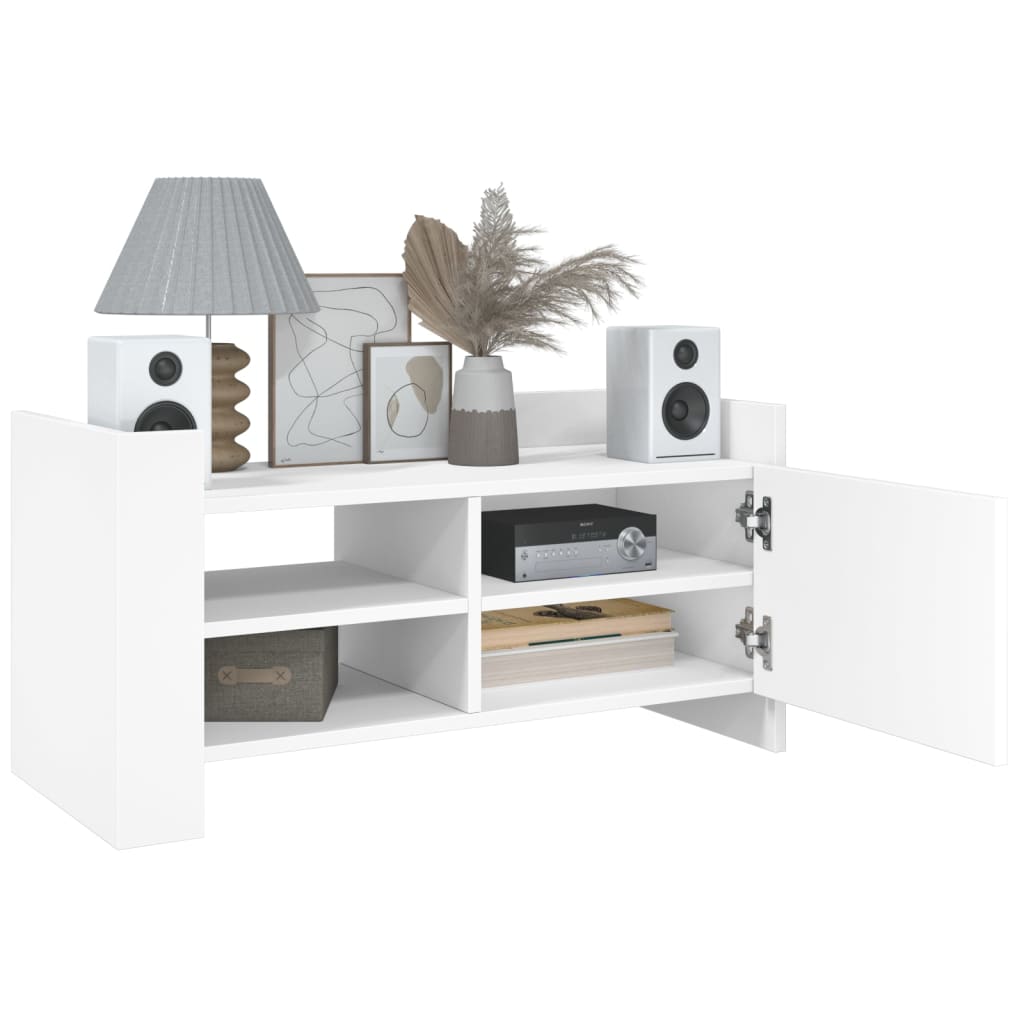 Vidaxl Szafka Pod Tv, Biała, 80X35X40 Cm, Materiał Drewnopochodny