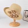 Шляпа женская летняя солнцезащитная соломенная шляпа трехмерная шляпа-горшок показывающая лицо маленькая пляжная отпускной козырек шляпа-ведро