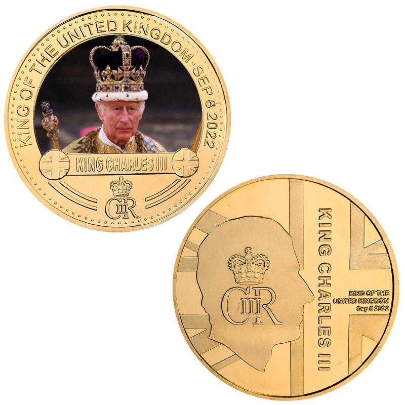 Commemorative Medal King Charles Metal Badge Commemorative Gift Box Set for Collecting Coins