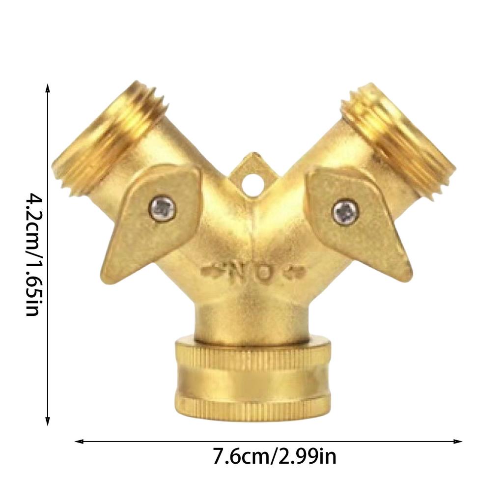 Модернизация латунного Y-образного соединителя для садового шланга с двумя запорными клапанами. Адаптер для садового шланга с 2 клапанами. Простая установка.