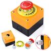 660V 10A Emergency Stop Button Switch Box Waterproof Safety STOP Push Button with Rain Cover for Industrial Machine
