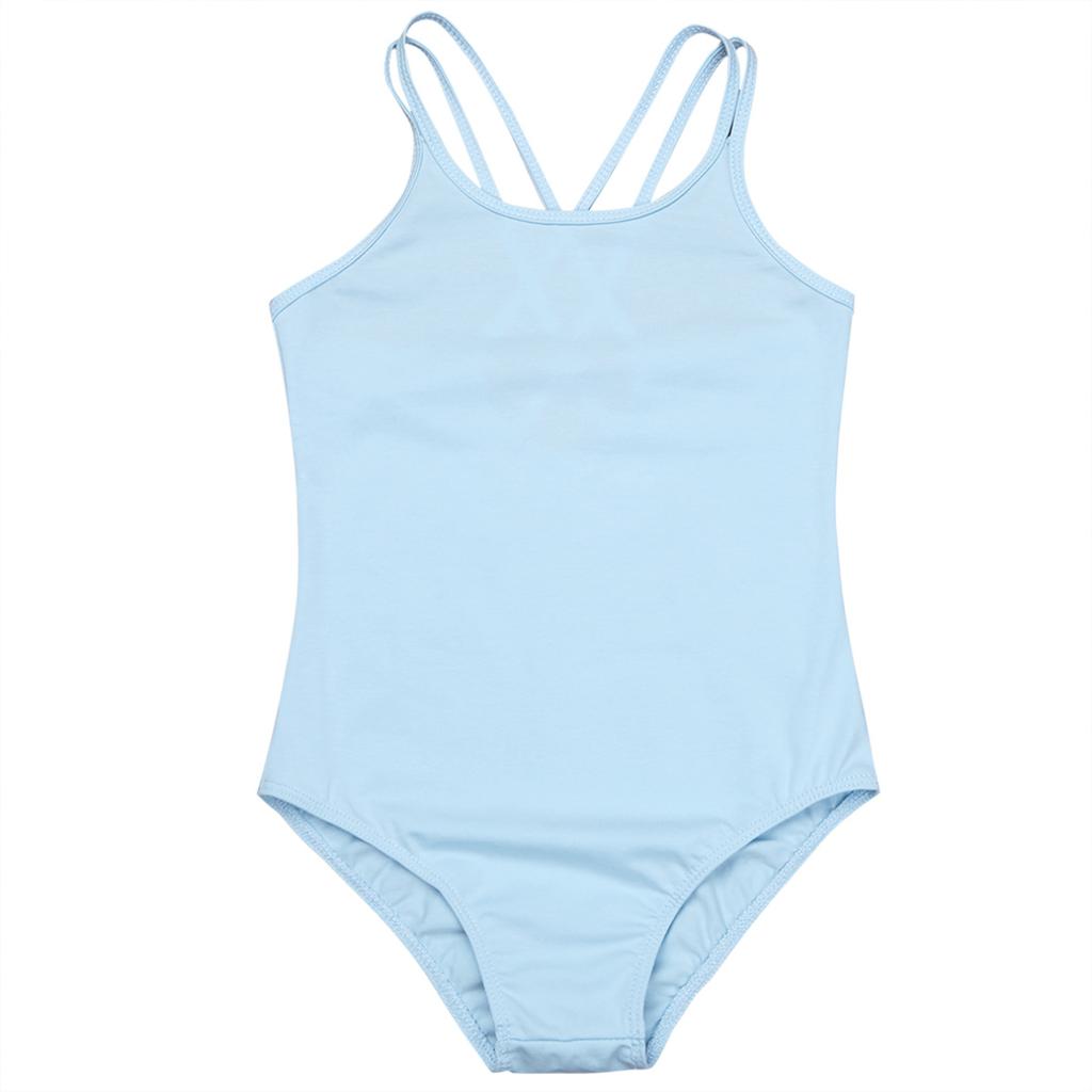 Детский купальник для балета и танцев на бретельках крест-накрест на спине для девочек