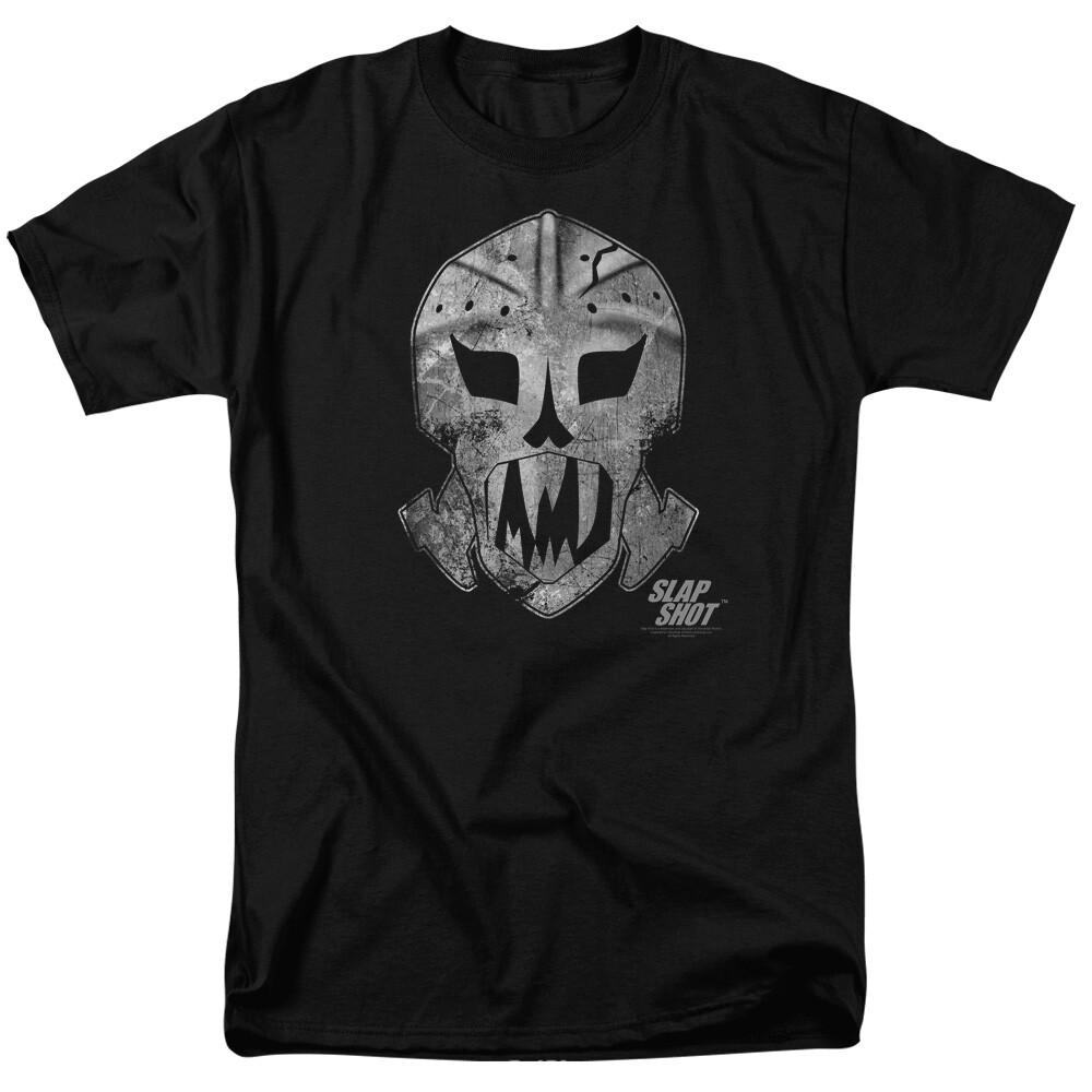 Slap Shot Goalie Mask T-shirt Mens Licensed Movie Tee Reggie Joe Black