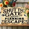 Vintage Metal Sign  Close the Door Dogs Trying to Make a Run for It  Perfect for Home Bars Man Caves Garages and More