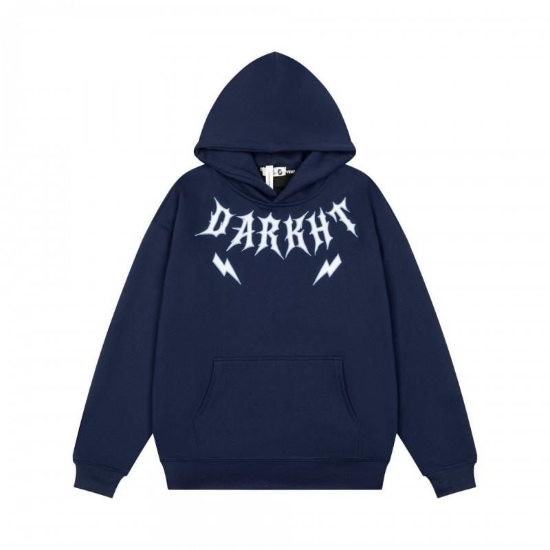 Vintage Street Style Hooded Sweatshirt Loose Drop Shoulder Letter Print Casual Long Sleeve Top Unisex Women