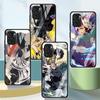 Glass Phone Case For Xiaomi Redmi 11 11E 10 8 9 7 Pro 9S K40 9C 9A Mi Poco X3 NFC 11 Lite 11T Cover Demon Slayer Zenitsu Kaigaku
