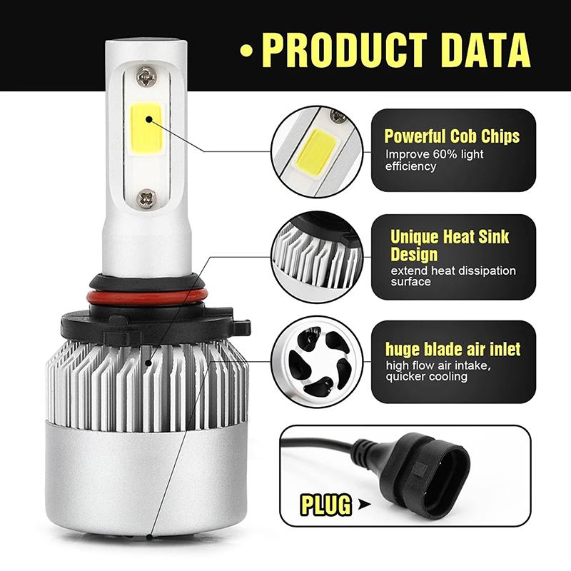 1 шт. Автомобильные яркие светодиодные передние противотуманные фары H4 H7 H1 H3 Лампы Шарики 8000 лм COB чипы с охлаждающим вентилятором Более длительный срок службы