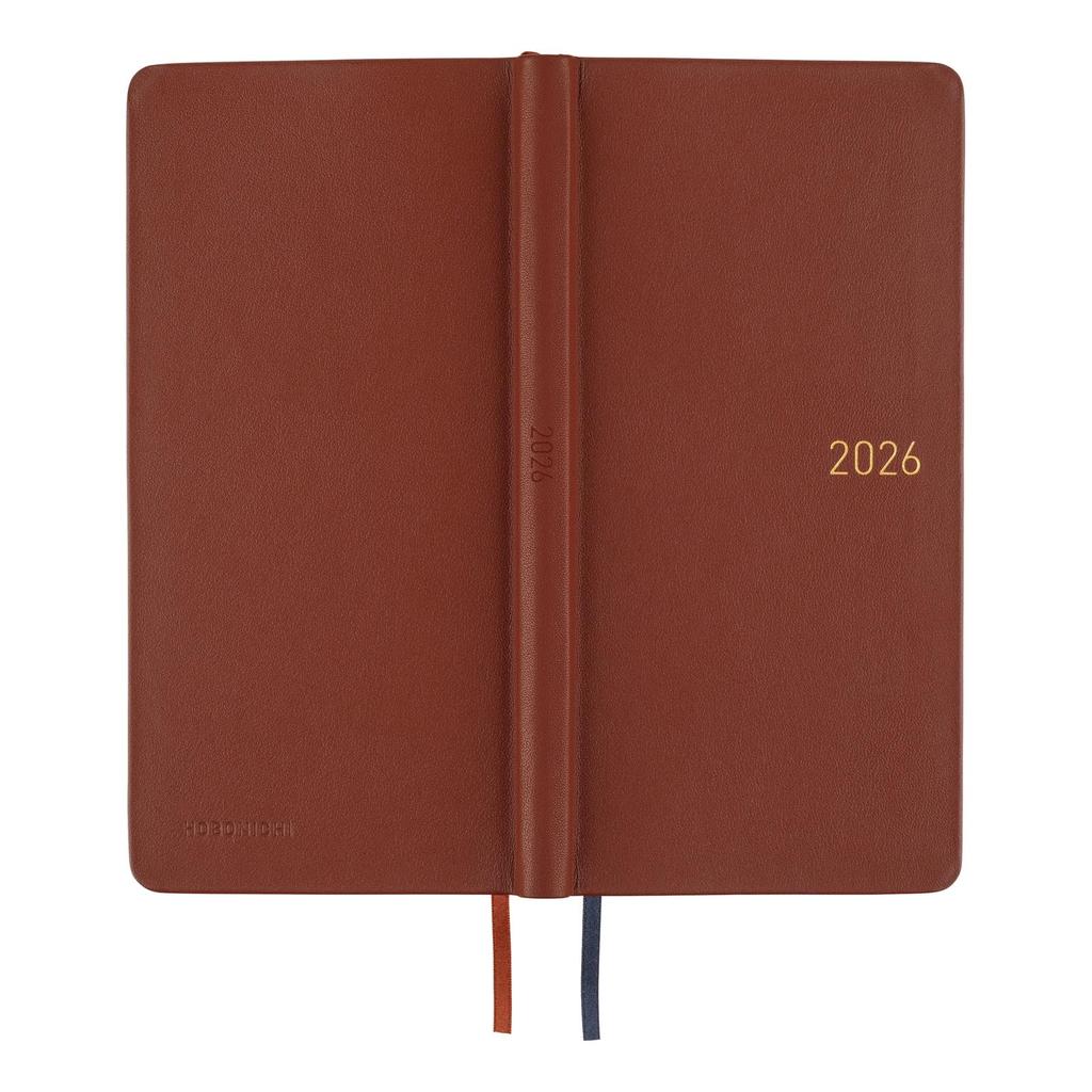 Hobonichi Techo 2026 Weeks Fine Классический/Винно-коричневый, Начало в январе, Еженедельный слева, Тонкий вертикальный
