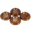 4pcs Set Double Round Acrylic Upright Piano Caster Cups W  Rose Wood Pattern & EVA Anti Slip Mat