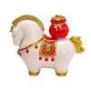 1/4Pcs Cartoon Horse Statue Rotatable Golden Ingot Gourd Money Bag Lucky Pony Figurine Home Office Desktop Feng Shui Decoration Ornament