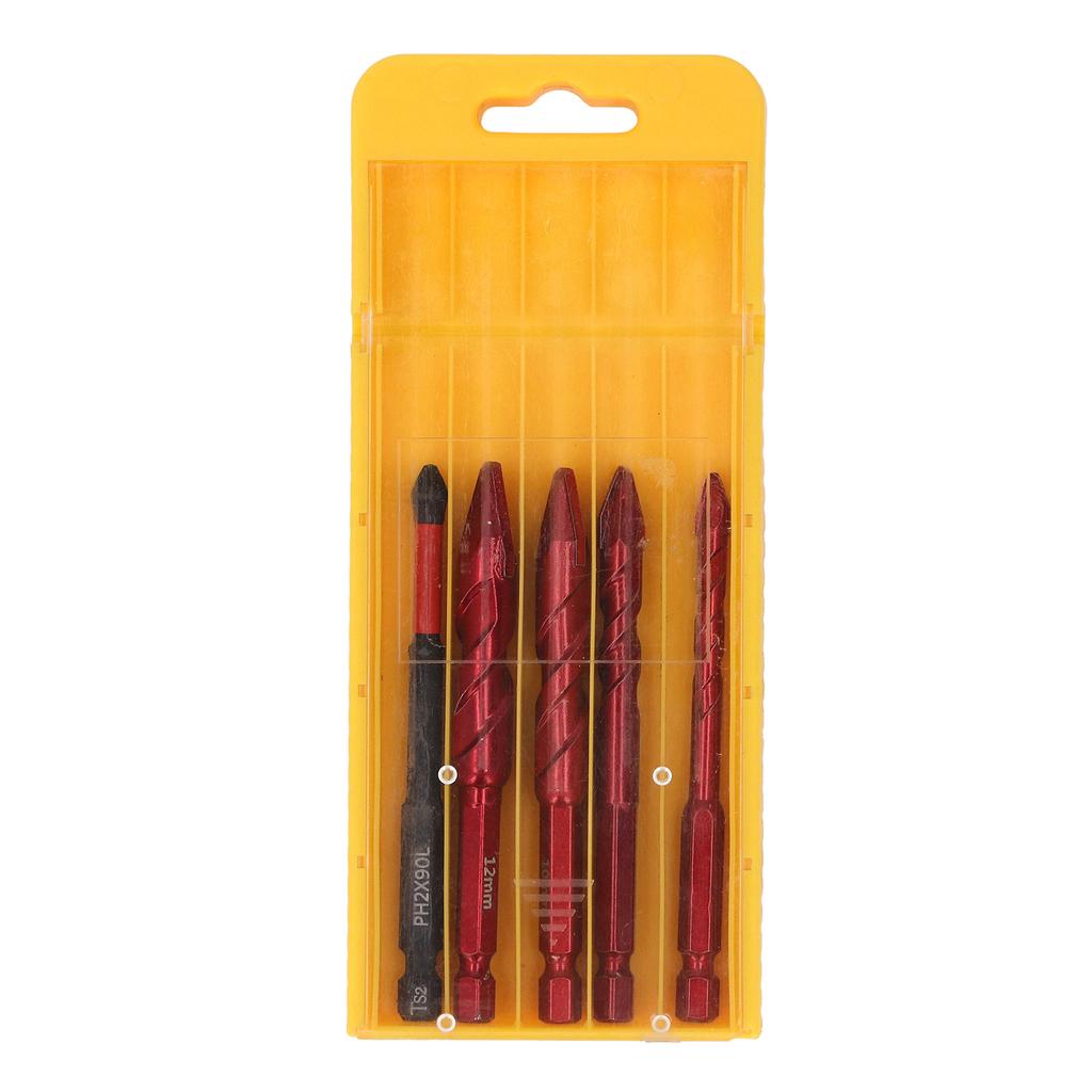 Набор из 5 эксцентриковых сверл 6, 8, 10, 12 мм, 14 дюймов, шестигранный хвостовик, наклонная головка, эксцентриковое спиральное сверло