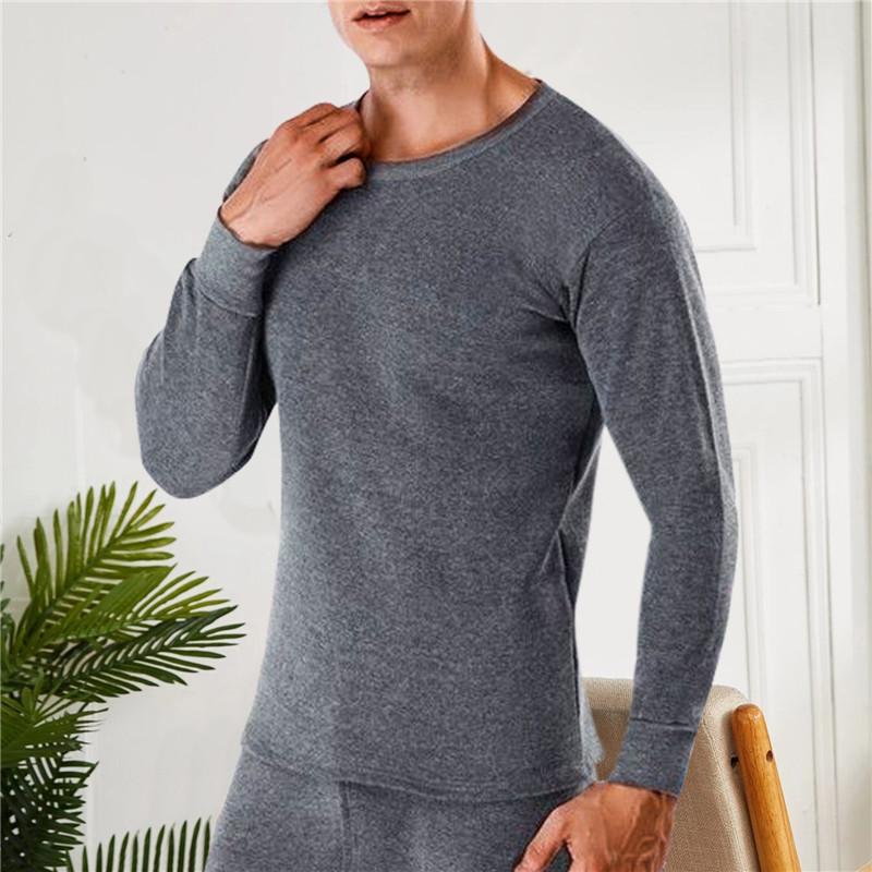 Winter Men Thermal Underwear Warm Soft Cotton Fleece-Lined Warm Panels Long Johns Thermo Clothing Pajamas Set