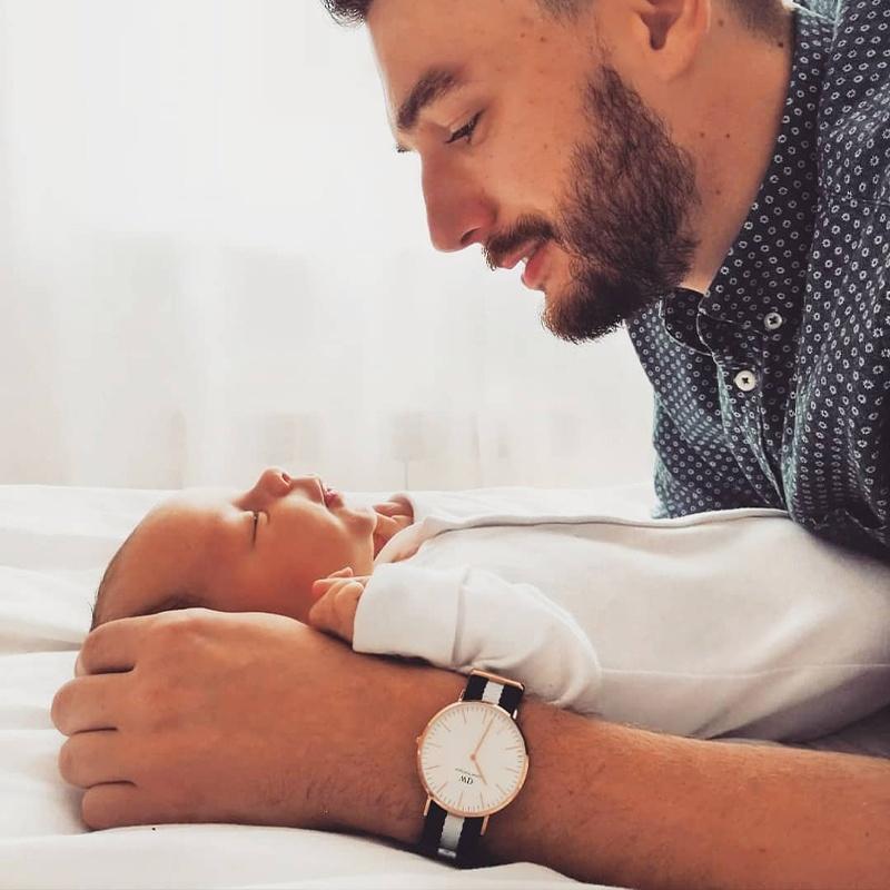 DANIEL WELLINGTON Европейские и американские часы Мужские часы кварцевый механизм нейлоновый ремешок 40 мм белый циферблат мужские часы модные простые студенческие DW00100004