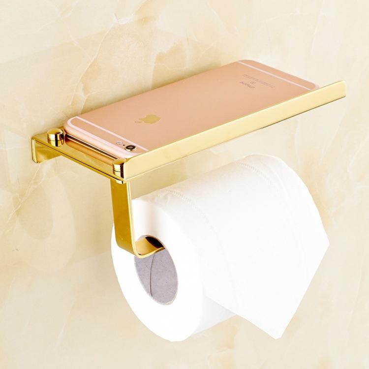 Stainless Steel Wall Mount Bathroom Toilet Paper Rolls Holder Tissue Shelf Organizer