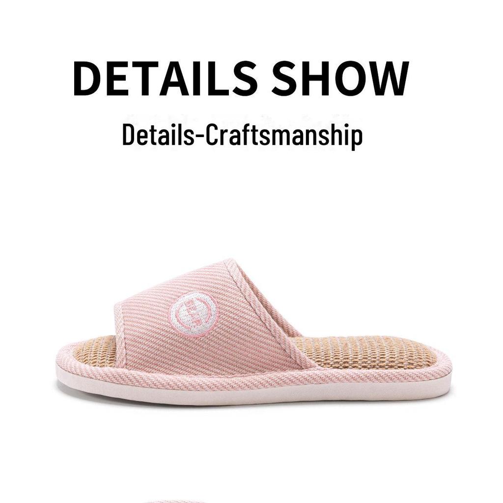 Women's Four-Season Linen Slippers: Silent, Sweat-Absorbent, Non-Slip for Indoor Use