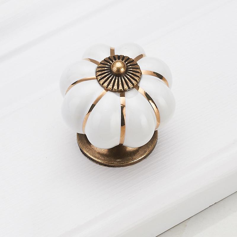 Мебельные ручки в форме тыквы из керамики, размер: 4х4см, цвета в ассортименте