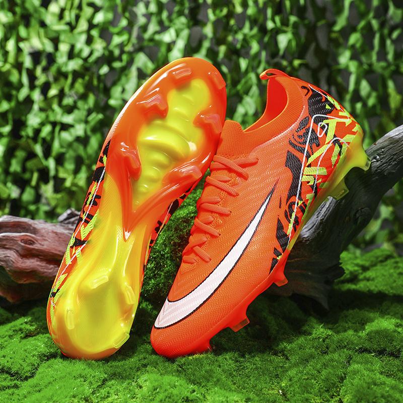 Мода 2025 Мужские футбольные бутсы Низкий верх Дышащие футбольные бутсы Нескользящие Футзальные тренировочные кроссовки Уличные Бесшиповые футбольные бутсы до щиколотки