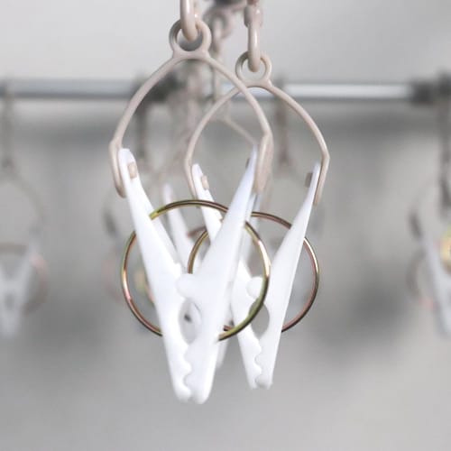 Twin Mall Laundry Drying Rack, Laundry Hanger, 24-Pinch Aluminum Clothes Hanger, Beige/White, Horizontal Hanger, IC-01