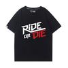 Черная футболка Ride or Die для мужчин, с коротким рукавом, с смелым белым и красным принтом, в уличном стиле, для любителей гонок и мотоциклов