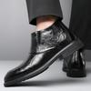 Fashion 2024 Winter Leather Boots Mens Shoes Waterproof Boot Man's Plush Keep Warm Man Thick Soled Outdoor Ankle Snow Boots Casual Shoes