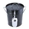 Ice Bucket with Scoop and Lid Metal Drink Coolers Wine Bucket Chiller Beverage Tub for Parities, Camping, Outdoor Bar