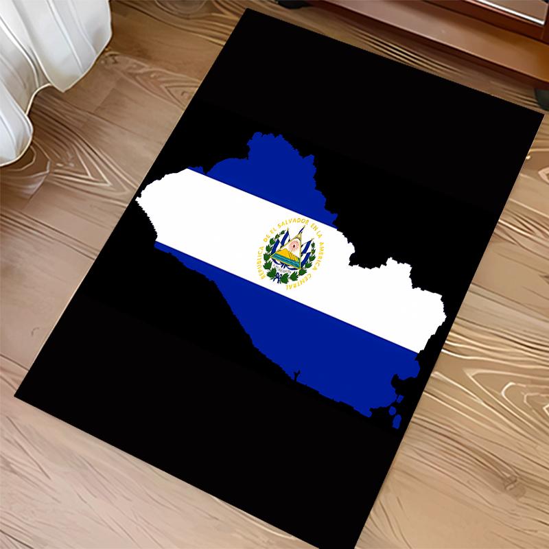 1pc flag of El Salvador Print Area Rug - Soft, Washable Non-Slip Indoor Mat for Office Chairs, Living Room, Home Office Decorative Rug