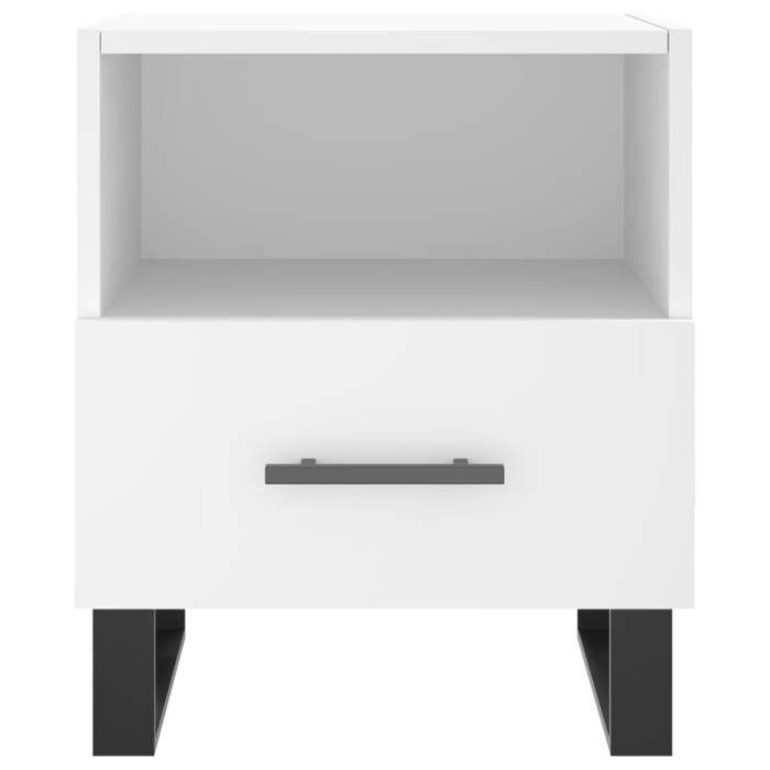 Maison Exclusive - Table de chevet blanc 40x35x47,5 cm bois d’ingénierie