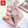 OLEVS Original Womens Quartz Watch Solid Stainless Steel Waterproof Calendar Ladies Watch Fashion Simple Elegant Wristwatch
