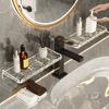 Bathroom Storage Rack Clear Acrylic Ripple Design Easy To Clean Space-saving Wall Mounted Soap Organizer for Bathroom