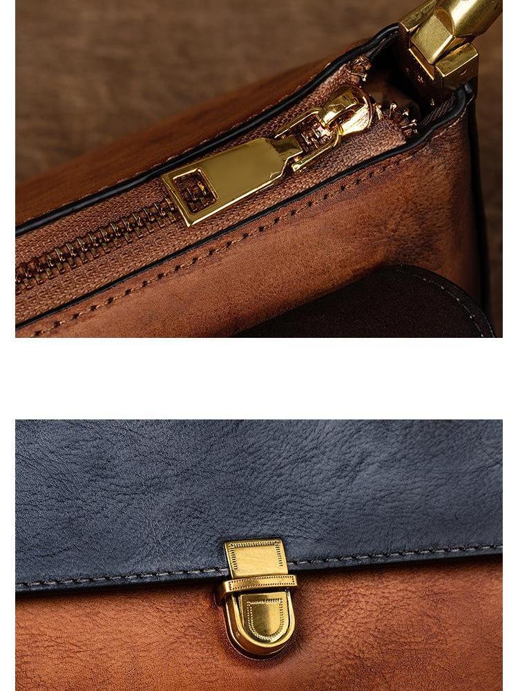 Johnature Женская сумка подмышки из натуральной кожи контрастного цвета в стиле ретро, ​​универсальные модные сумки на плечо ручной работы из натуральной коровьей кожи