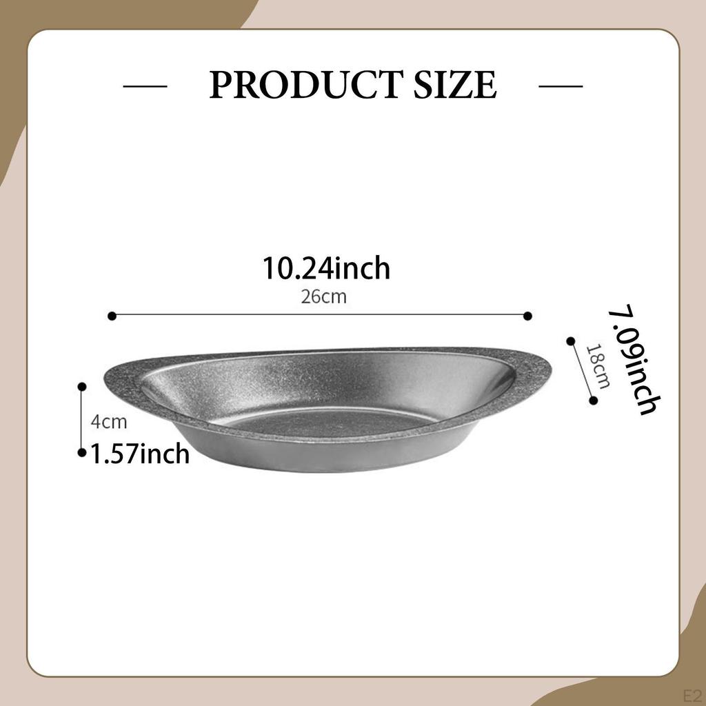 2 Pieces Curry Rice Bowls Food Serving Dishes Metal Oval Shape Snack Tableware for Candy Small