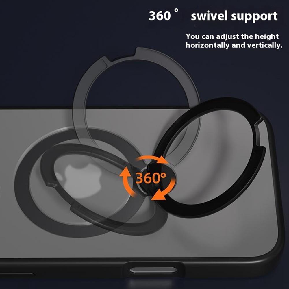 For iPhone 16 Pro Max Magnetic Case Rotating Kickstand TPU + PC Phone Back Cover