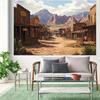 2D Plane - 1 piece 2D plane banner desert scenery of a frontier western town large background banner