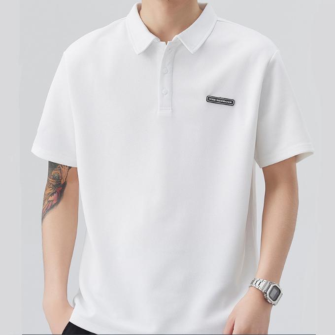 Рубашка поло с короткими рукавами, мужская летняя футболка со свободным воротником, дышащая, повседневная футболка с короткими рукавами