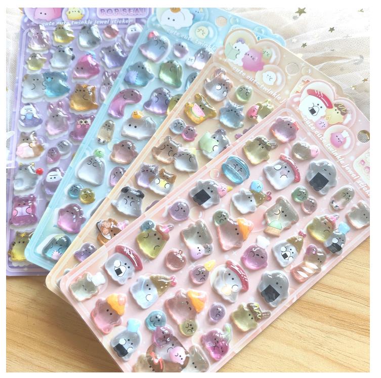 2026 Hot New 3D embossed fun acrylic diamond stickers for children's DIY decorative embossed fun stickers