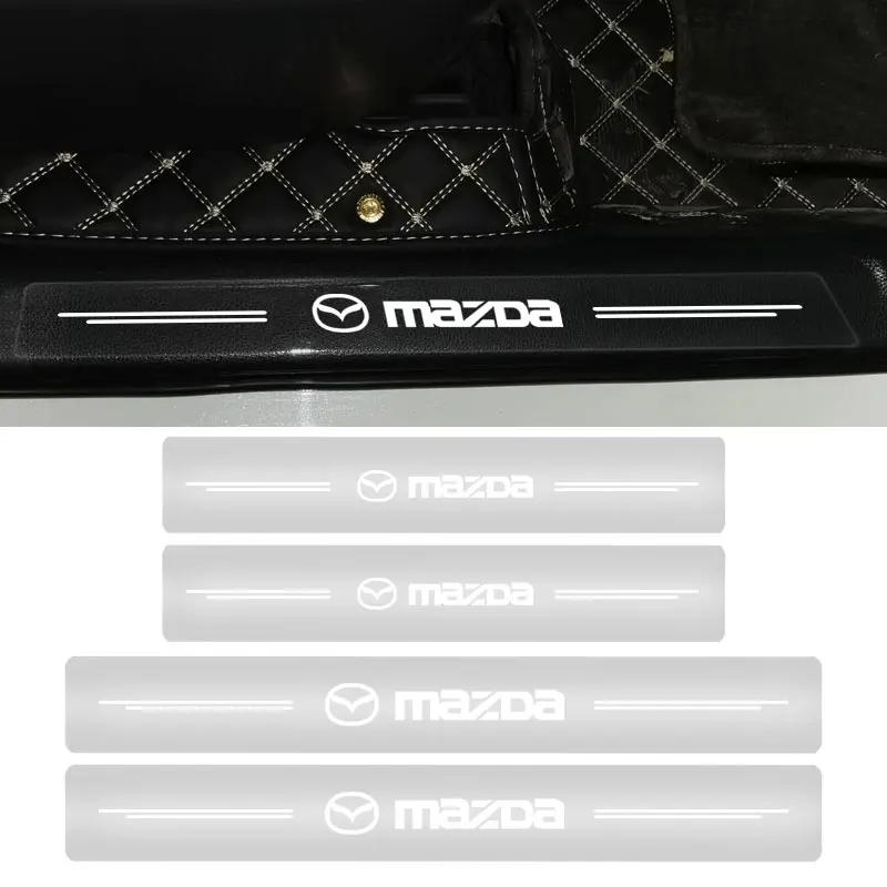 4PCS Clear Car Threshold Entry Guard Decorative Badge for Mazda CX-50 CX-60 CX-90 Axela Auto Accessorie