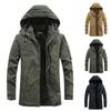 Men's Winter Hooded Windproof Solid Long Sleeve Soft Coat Jacket