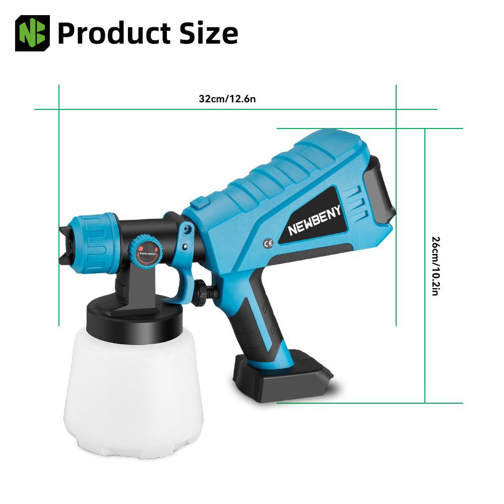 1000 мл беспроводной электрический пистолет-распылитель ручной высокоэффективный портативный бытовой стальной краскопульт для аккумулятора 18 В