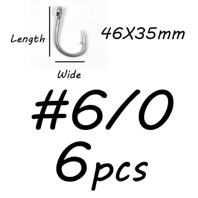 Крючок для морской рыбалки из толстой проволоки из нержавеющей стали, крючок для троллинговой джиги 4/0 5/0 6/0 7/0 8/0 9/0 10/0, снасти для терминала морской рыбалки