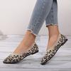 Fashion Fashion Elegant Knitted Ballet Flats Woman Point Toe Mesh Moccasins Ladies Big Size Leopard Loafers Soft Driving Shoes
