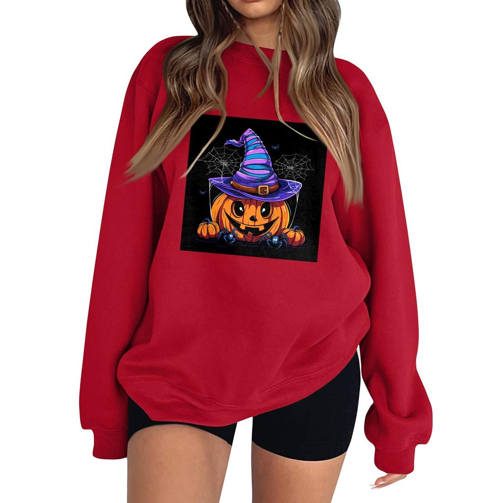 Женская модная толстовка с длинным рукавом и круглым вырезом с принтом