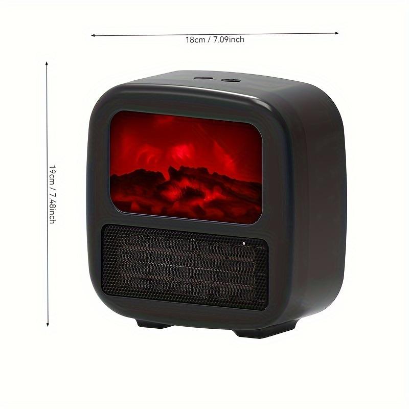 Маленький быстронагревающийся обогреватель с вентилятором, имитация 3D-угольного огня, домашний настольный PTC-электрический обогреватель, быстрый нагрев, бесшумный и удобный для сна - для офиса