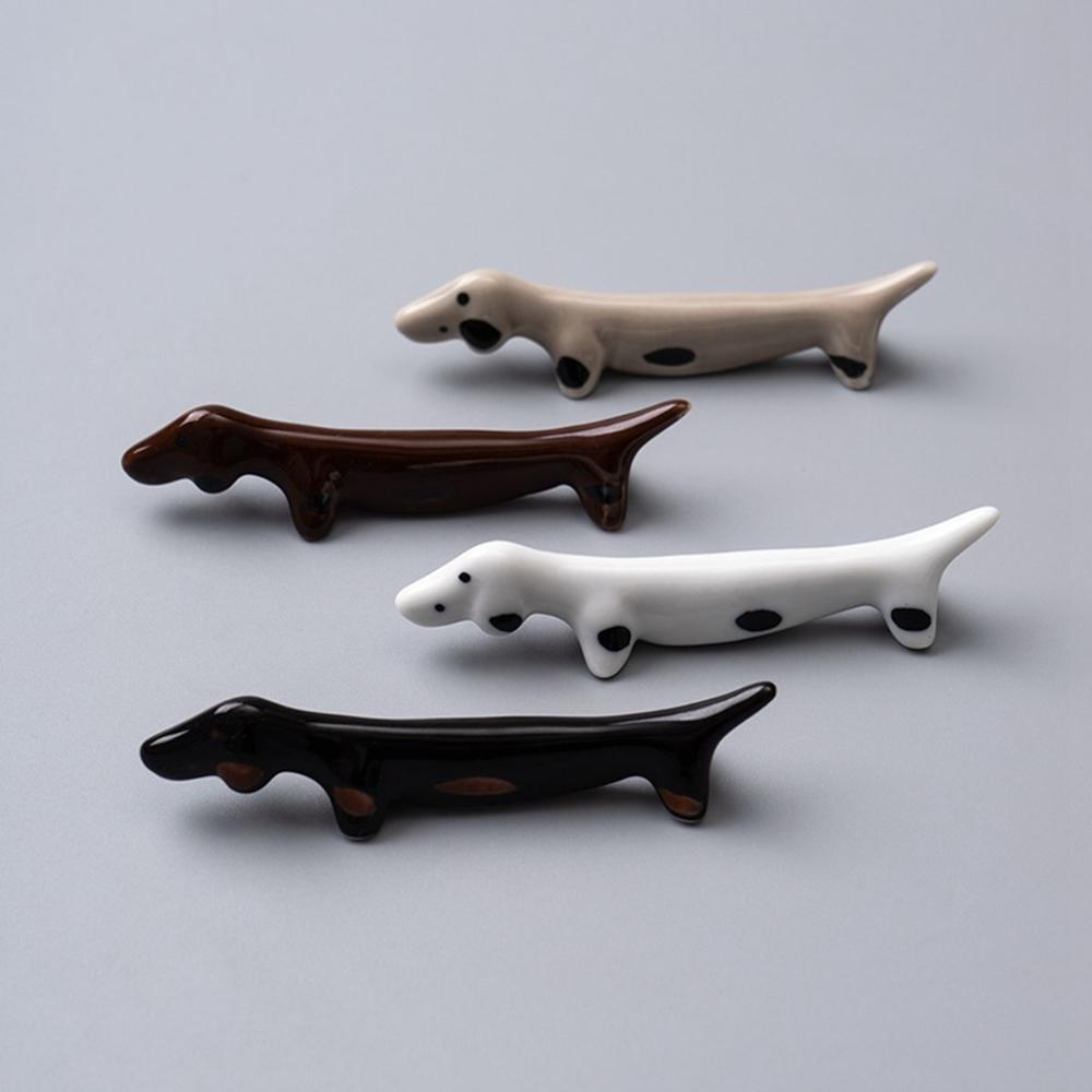 Ceramic Elegant Cute Puppy Shaped Dinnerware Stand Chopsticks Holder Tableware Rack Chopstick Rest