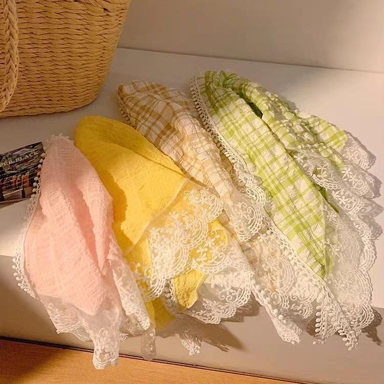 Дышащий летний кружевной треугольный шарф: Солнцезащитная повязка на голову премиум-класса и универсальная шелковая резинка для волос для женщин